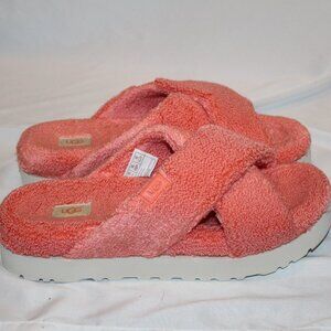 UGG WOMEN'S TERRY SLIP ON‎ SANDALS SLIPPER CORAL SZ 12 NEW